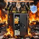3.6 cu ft Large Fireproof Safe Box for Home Use, 35Lb Fire Resistant Safe with Fire Insulated & Backup Combination Lock, Heavy Duty Fire Safe for Cash Passport Firearm Valuable, Anti-Theft Wall Mount