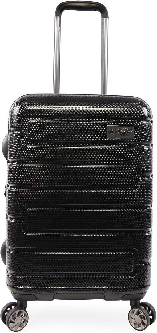 ORIGINAL PENGUIN Crimson 21" Hardside Carry-on Spinner Luggage, Telescoping Handles, Black, One Size