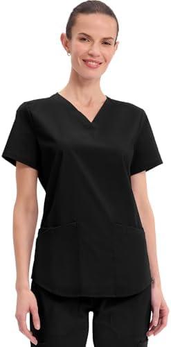 Cherokee Scrubs for Women V-Neck Top, 3 Pockets, Fade Resistant, Soft Stretch Fabric with Shirttail Hem & Side vents - WW665, 4XL