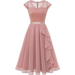 Wedtrend Women's Bridesmaid Dresses Short Prom Dress Ruffle Semi Formal Cocktail Dresses Floral Homecoming Dress L,Blush