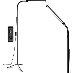 Led Floor Lamp For Eyelash Extensions Standing Light Floor Lamps For Office Standing Lamp Brightness Eyelash Lamp Tattoo Light Eye Caring Reading Lamp For Bedroom Makeup Light Lash Light Extension (Metallic Black)
