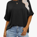 ANRABESS Womens Tops Oversized T Shirts Short Sleeve Crewneck Summer Casual Loose Basic Tee Shirt 2025 Trendy Fashion Clothes, L