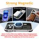 DGYSG Carbon Fiber Case for iPhone 17 Pro Max Compatible with Magsafe, Luxury Aluminum Metal with Silicone Bumper Heavy Duty Military Protection Cover with Camera Lens Protector Stand, Titanium