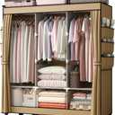Portable Closet 51.18" with 3 Hanging Rods & 6 Shelves, Large