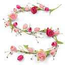 5 FT Valentines Day Decorations Romantic Valentine Flower Garland Rose Valentines Floral Garland Red Pink Tulip Vine for Mantle Arch Stairs Railing Table Centerpiece Wedding Hanging Decorations