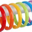 Qulable Colorful Shower Curtain Hooks - 12 Pcs Circular Plastic Shower Curtain Rings for Bathroom - O Shaped Rainbow Color Shower Hooks Rings for Shower Curtain Rod