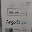 Angel Shield Toilet Seat with Zinc Alloy Hinges Quiet-Close Quick-Release Wood Molded UV Lid Easy Clean(Elongated,Black)