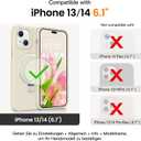 Soft Liquid Silicone Case for iPhone 13/14 with Magnetic Invisible Stand, Military Grade Shockproof Protection, Anti-Scratch Microfiber Lining Covers for iPhone 14/13, White