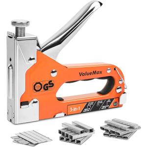 ValueMax Staple Gun, Heavy Duty 3-in-1 Manual Nail Gun with 3000 Staples, Upholstery Stapler for Wood, Furniture, Carpet, Carpentry, DIY, Wire, Decoration, Craft, Fixing Material, Decoration