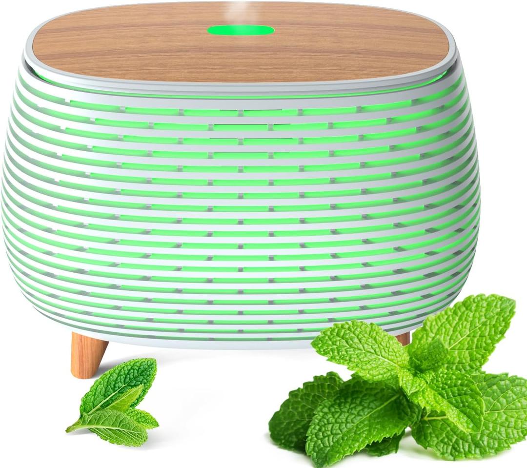 Essential Oil Diffuser, 400ml Aromatherapy Diffuser, Ultrasonic Diffusers for Essential Oils, Cool Mist Humidifier with 7 LED Color Changing Light and Auto-Off Safety, for Office Home
