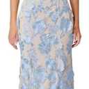 Women's 3D Floral Embroidery Dress Ruffle Sleeve Fishtail Lace Bodycon Party Cocktail Mini Dress Large