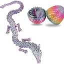 3D Printed Dragon Egg, 3D Printer Animals Articulated Fidget Toy for Teen Kid and Adult Easter, Great Dragon Toys for Easter Baskets, Party Favors, or Stockings, Mythical Pieces Dragon in Egg, Pink