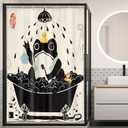 LGhtyro Funny Frog Shower Curtain Bathroom Set 48Wx71H Inches Cute Retro Animal Taking Shower Rubber Duck Asian Style Traditional Japanese Bath Accessories Frog Art Home Decor Fabric 8 Pack Hooks