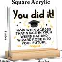 Graduation Gifts, Funny 8th Grade PhD Masters Degree College Graduation Gifts for Her Him, You Did It Acrylic Desk Sign Decor (4 x 4 Inches)