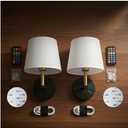 Battery Operated Wall Sconces Set of 2, Rechargeable Wall Lights