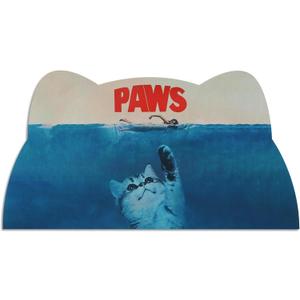 Cat Food Mat - Pet Feeding Mat for Floor, Non-Slip, Waterproof, Super Absorbent, Easy to Clean, Blue, Cat, Dog 12.2''x19.7''