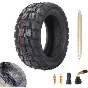 90/55-6 Scooter Tire 10 Inch Off Road Tubeless 10x3.0 Wider & Thicker Rubber Explosion-Proof Motorcycle Electric Scooter Outer Tire Replace for 90/55-6 80/65-6 Tyre Wheel Parts
