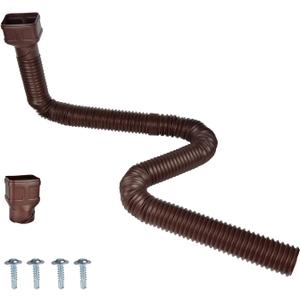 Prestantious 16.5ft Long Gutter Downspout Extensions, 3.1" OD Downspout Extender Pipe for 2"3" and 3"4" Downspout, Inside Diameter 2.6 Inches, Flexible Pipe Stretched Length 16.5ft, Brown,1-Pack