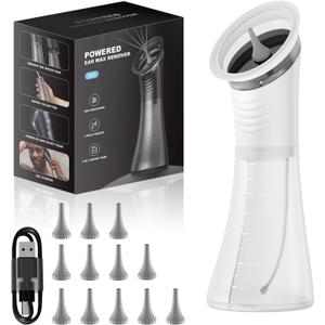 Upgraded Ear Wax Removal with LED Display- Safe and Effective Ear Wax Removal Kit-Ear Cleaner Kit -with Wastewater Recovery System-(White)-Valentine's Day Gift