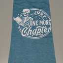 LBP Womens Skeleton Reading Shirts Book Lovers Funny Reading T-Shirt Just One More Chapter Tee Tops (X-Large, Cyan)