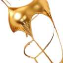 Taube Women Sexy Shiny Metallic Lingerie Wet Look One Piece Exotic Sleepwear (Golden)