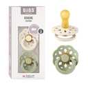 BIBS Pacifiers - Boheme Collection | BPA-Free Baby Pacifier | Made in Denmark | Set of 2 Ivory/Sage Color Premium Soothers | Size 6-18 Months