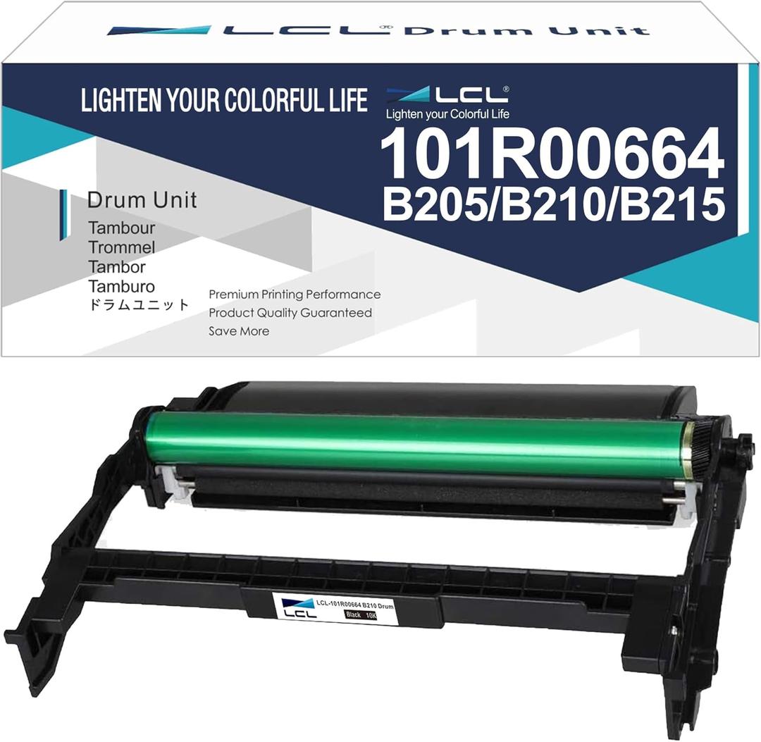 LCL Compatible 101R00664 Drum Unit Replacement for Xerox B205 B210 B215 Drum Cartridge for Xerox B205NI B205MFP B210DNI B215DNI B215MFP Printer (1-Pack Black- 10,000 Pages)