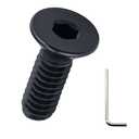 #10-32 x 1/2" Black Flat Head Socket Head Screws (100 pcs), 304 Stainless Steel 18/8, Countersunk Head, Allen Hex Drive, Full Thread, Fayeploo (with Hex Wrench)