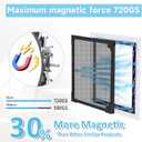 Magnetic Window Screen, Adjustable DIY 59x71in Window Screen Replacement, Black Frame Black Fiberglass Mesh, No Drilling Easy Cut-to-Fit for Sliding/Swing/Top-Hung, Fits Wood/Iron/PVC Frames