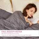 Hiseeme Soft Weighted Blanket for Adult (15lbs, 48''x72'') Evenly Distributed Weight - Enjoy Natural Deep Sleep (Dark Grey)