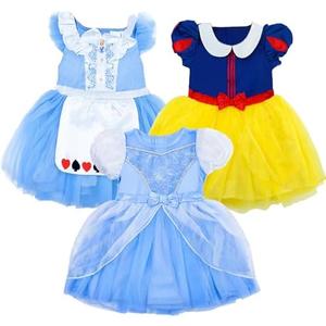 IKALI Toddler & Girls Princess Dress up Clothes Trunk, Princess Costume for Baby Kids Halloween Christmas Birthday 12-18M