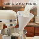 Funnel for Kitchen Aid Mixer KSM150 5 - Stand Mixer Attachment Funnel,Guided Pouring Tool for Flour, Egg Liquid & Dry Ingredients,Mess-Free Baking Accessory (White)