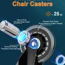 RidRed Office Chair Wheels - Replacement Rubber Wheels - Universal Fit 3 Inch Casters, Heavy-Duty Chair Casters, Noise Free, Fits 98% Chair, for All Floor (5)