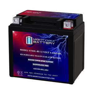 Mighty Max Battery YTX5L-BS -12 Volt 4 AH, 80 CCA, Rechargeable Maintenance Free SLA AGM Motorcycle Battery