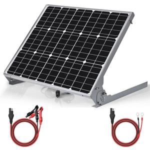 SUNER POWER 12V 50W Solar Battery Charger Maintainer, Built-in UltraSmart MPPT Controller, Adjustable Mount Bracket, Waterproof 50 Watt Solar Panel Kit for 12 Volt SLA Deey Cycle AGM Lifepo4 Battery