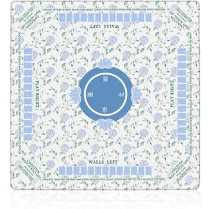 Blue Hydrangea Floral Mahjong Mat 31.5 x 31.5 in, Grandmillennial Cottagecore Blue Flower Anti Slip and Noise Reduction Game Table Cover for Mahjong Dominoes Card Board Tile Games