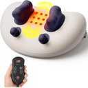 Upgraded Deep Tissue Neck Massager Pillow with Heat, Shiatsu Kneading Neck & Shoulder Massager for Pain Relief, Cordless Portable Massage Pillow for Home Office & Car, Grey & Blue