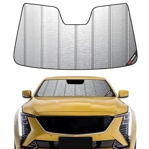 Pigenius Windshield Sunshade for Cadillac CT5 2020-2025 (Sedan) Luxury/ Sport, Metallic Silver Finish