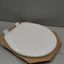Mayfair Linden Slow Close Toilet Seat, Non Slip Heavy Duty Wood, Easy Install, Round, White