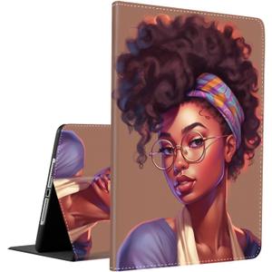 Case for New iPad (A16) 11th Gen 11 Inch 2025,for iPad 10th Gen 2022 10.9 Inch,Multi-Angle Stand Smart Protective Cover, African American Women Girl