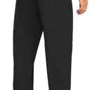 Mens Athletic Pants Running Workout Joggers Lightweight Gym Jogging Track Casual Sweatpants with Zipper Pockets (Black, M)