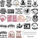 50 Pcs Spooky Ghost Heat Transfer Printing Stickers for Bags T-Shirts Skeleton Women Iron on Patches Momster Iron on Decals for Clothes DIY Crafts DTF Transfers Ready to Press