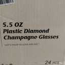 24 Pack Plastic Champagne Flutes Vintage Light Blue Goblet Champagne Glasses Unbreakable Wedding Toasting Glasses Diamond Wine Glasses Crystal Wine Cups Clear Drinking Glasses 5.5 OZ for Bridal Shower