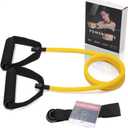 Resistance Bands with Handles for Working Out Women and Men, Exercise Bands with Door Anchor, Stretch Bands for Home Workouts, Simple Guide Included (Extra light-yellow-10 lbs)