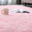 Shag Area Rugs for Bedroom Living Room,5X8 Ultra Soft Fluffy Area Rugs for Dorm, Indoor Carpet Nursery Rugs for Kids Girls Room Home Decor, Pink