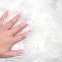 Faux Fur Fabric Shaggy Craft Fur White Fur for Crafts,Gnomes,Costume,Camera Floor,Decoration,6218 Inch(Half Yard, White)