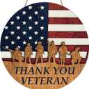 2 x Patriotic Memorial Day Decorations Door Sign, Patriotic Memorial Day Independence Day Hanging Wooden Sign for Rustic Farmhouse Door Wall Home Decorations