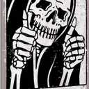 BEASTZHENG Vintage Stay Positive Skull Sign Metal Tin Sign Wall Dcor Funny Retro Sign for Home Living Room Bedroom Halloween Decor Gifts - 8x12 Inch