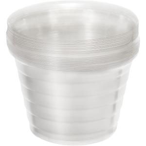 MECCANIXITY Plant Pot Saucer 4.3 Inch Plastic Round Flower Drip Tray for Indoor Outdoor, Clear Pack of 20