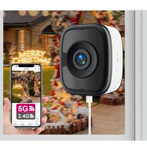 5MP 3K Window Camera, 2.4G & 5G WiFi Indoor Cameras for Home Security with Color Night Vision, Window Security Cam with Smart Human/Motion Detection, 2-Way Audio, 24/7 Recording, Easy & Quick Install